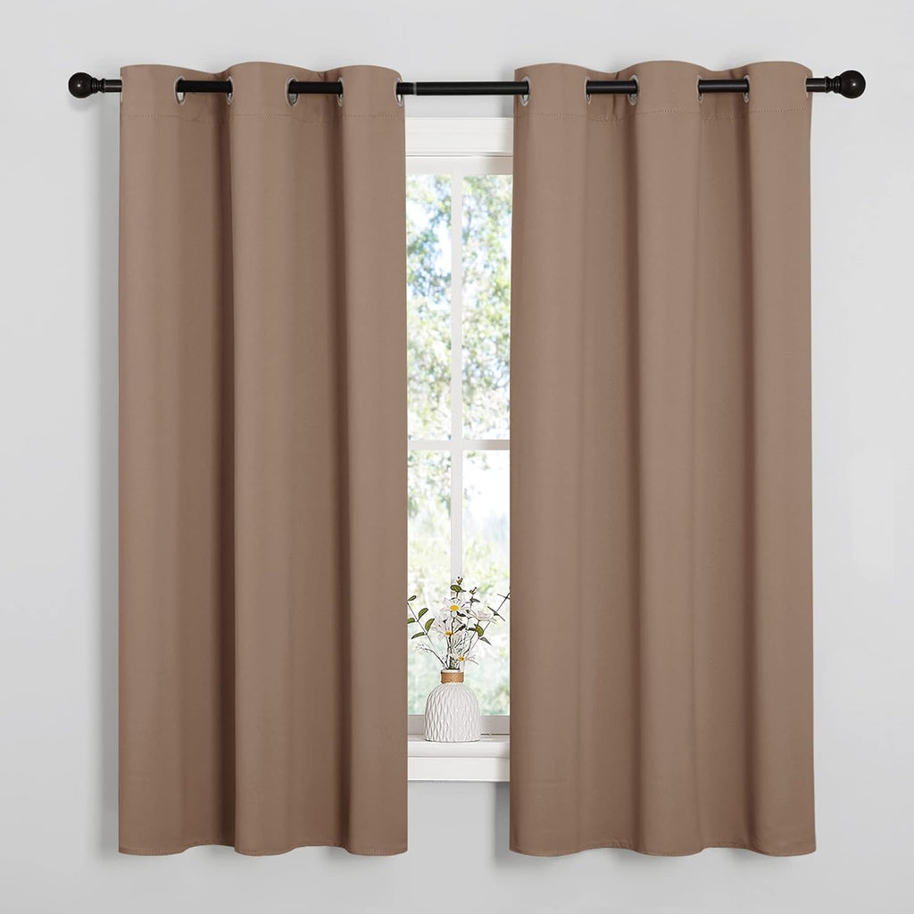 NICETOWN Blackout Curtains - Thermal Insulated Grommet Drapes for Bedroom | Set of 2 Panels, 42x63 Inch, Cappuccino