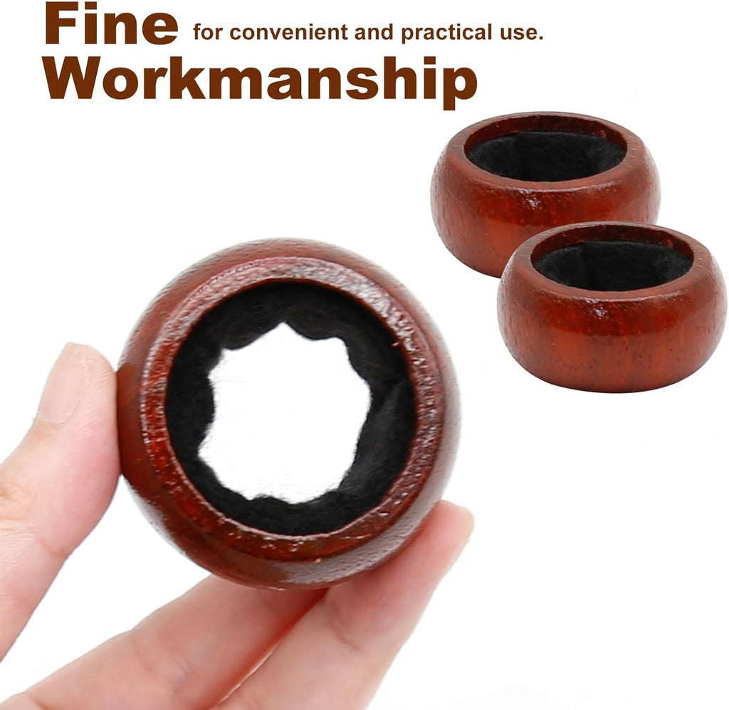 Saihisday Rosewood Wine Rings - Elegant Wine Drip Catchers | 4-Piece Set for Home & Bar Use