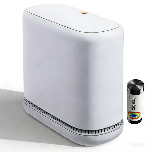 CTIME Small Bathroom Trash Can - Bathroom Garbage Can with Lid and Odor-Lock Seal | Waterproof - OneTouch Press for RV, Kitchen, Office (3 Gal)