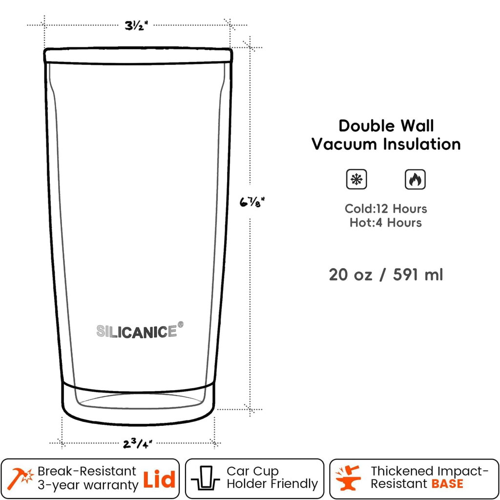20oz Hygienic Stainless Steel Vacuum Insulated Tumbler w/ Easy-On/Easy-Off Lid - Removable slider, Double Wall 18/8 Travel Mug, BPA-Free, Fits Cup Holders, Premium Quality, Smart Value - Cream