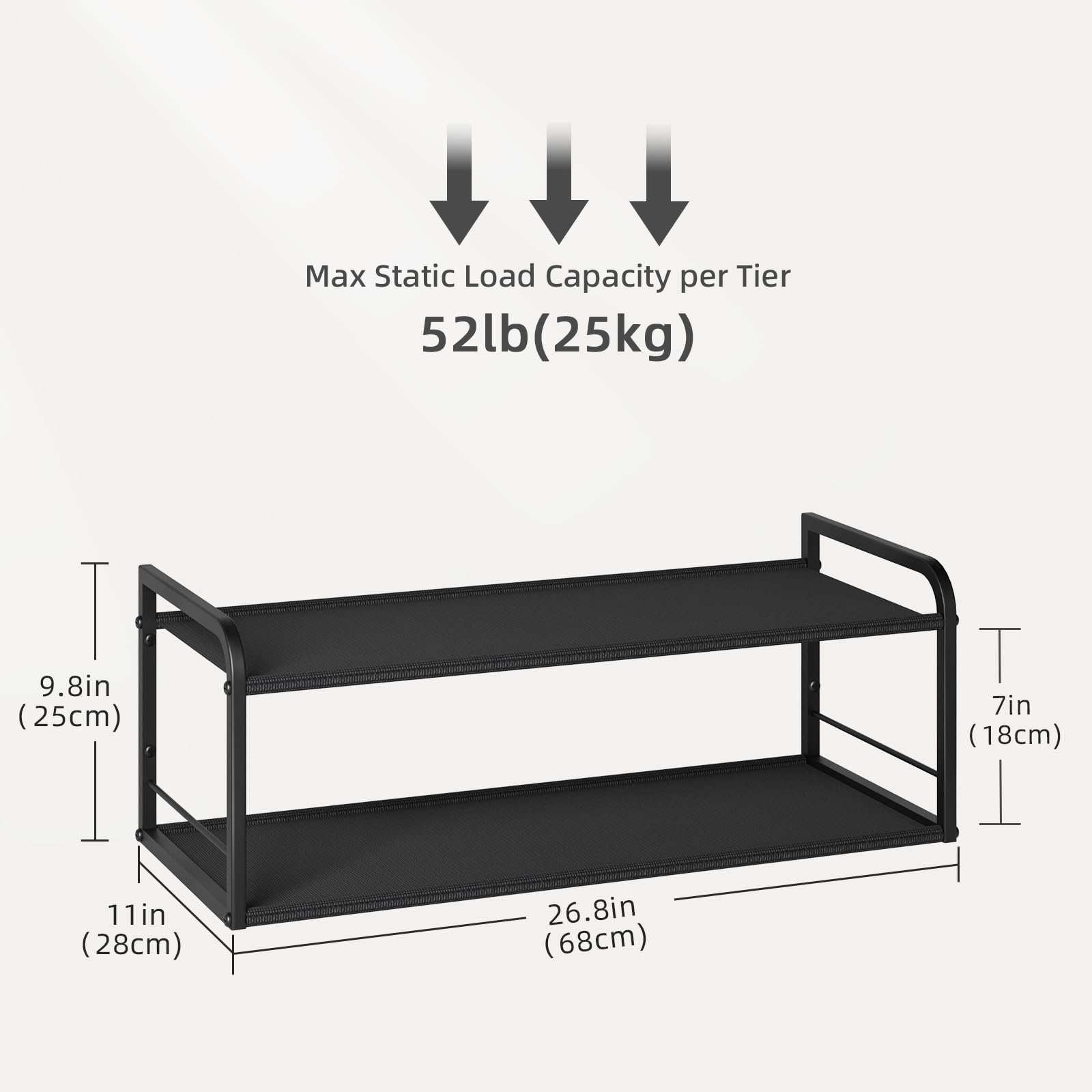 NANAGIFTREE Wall Mounted Shoe Rack, Carbon Steel Shoe Organizer with Removable Oxford Cloth, Non-Slip Space-Saving for Entryway Closet Bedroom, Black