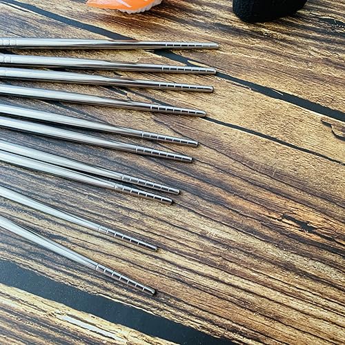 Koolemon Stainless Steel Chopsticks - 2 Pairs, Reusable, Dishwasher Safe