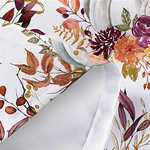 Boho Fall Pumpkin Shower Curtain, Rustic Floral Farmhouse Bath Decor 70x70