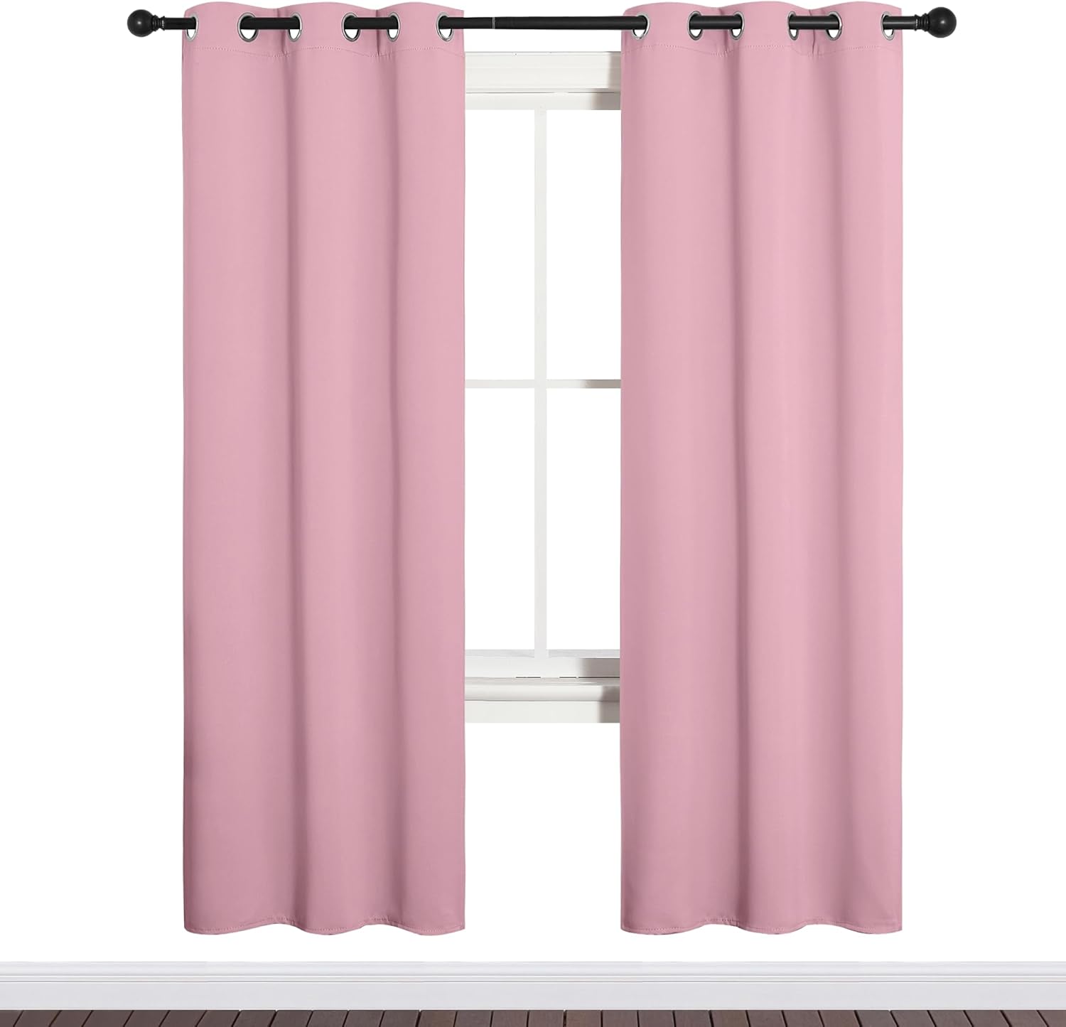 NICETOWN Blackout Curtain Panels - Thermal Insulated Draperies in Crystal Pink | 34x72 Inches, 1 Pair