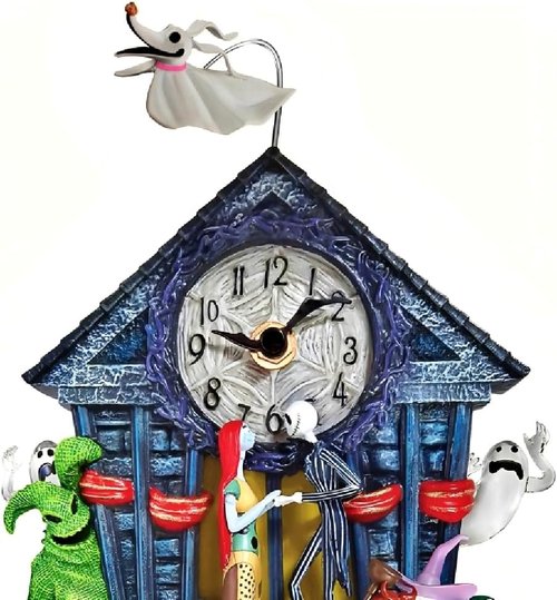 Bradford Exchange | Tim Burton's The Nightmare Before Christmas Wall Clock - 30th Anniversary, LED Lights, 11-Inch