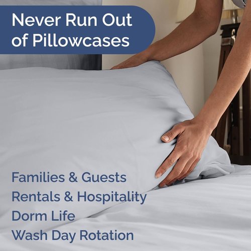 King Pillow Cases by [Brand Name] - Ultra Soft Hotel Quality Covers | Wrinkle-Free & Fade Resistant - 10 Pcs Set in Steel Blue