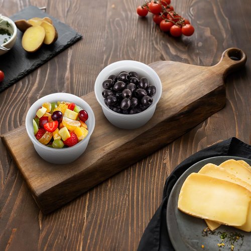 Maison Neuve 4pc Oven Safe Ramekin Set, 8 oz, White Embossed with Textured Design, Small Bowls, Ceramic Baking Dishes, Ideal for Soufflés, Dips, Sauces, and Desserts, Rainbow style Design