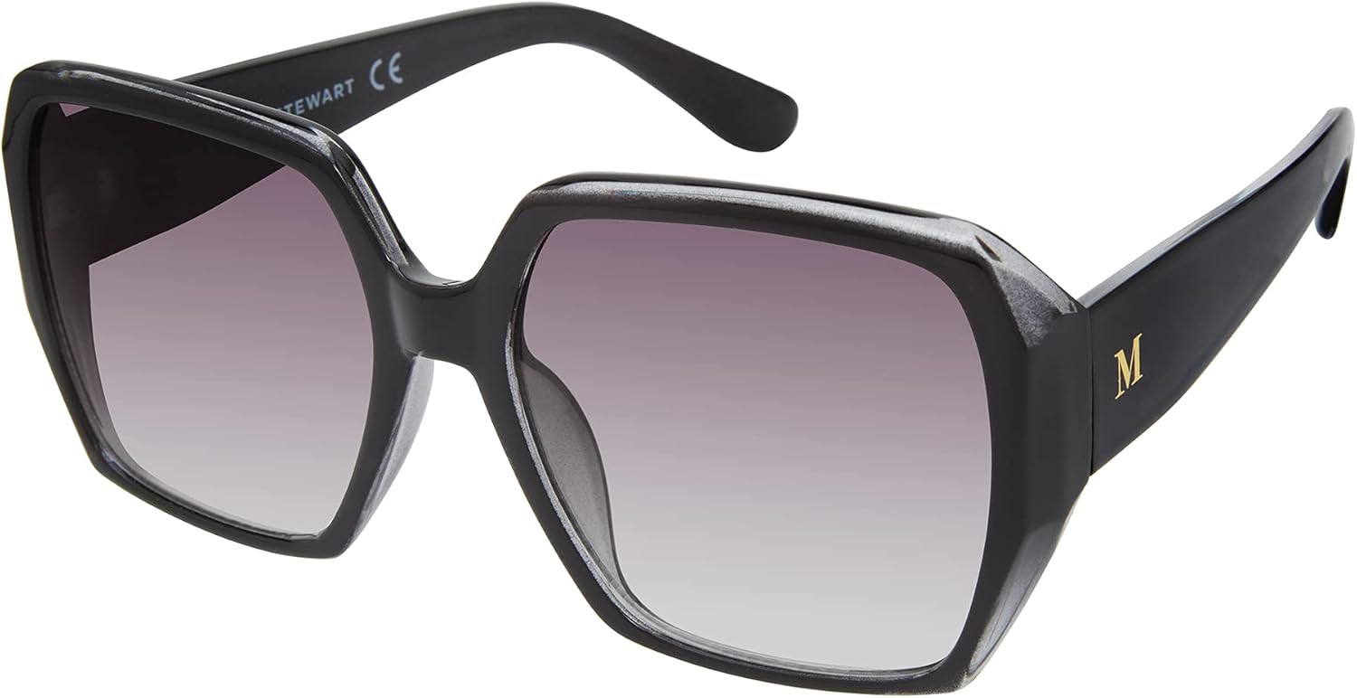 Martha Stewart Women's UV400 Square Sunglasses - Timeless 58mm Protective Eyewear for Her