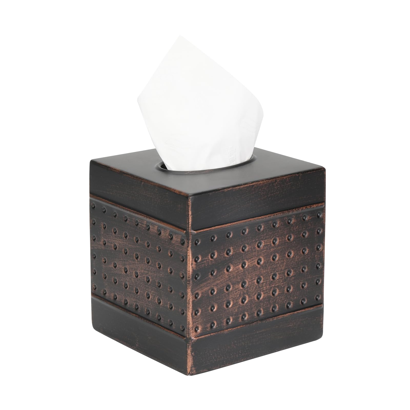 DSNMYO Industrial Style Tissue Box Cover, Tissue Holder, Square Box Covers,for bedrooms, Offices, bathrooms, Living Rooms etc.(Bronze)