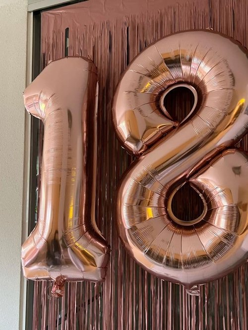 40 Inch Rose Gold Birthday Balloons - 28 Number Balloons for Celebrations & Photo Props