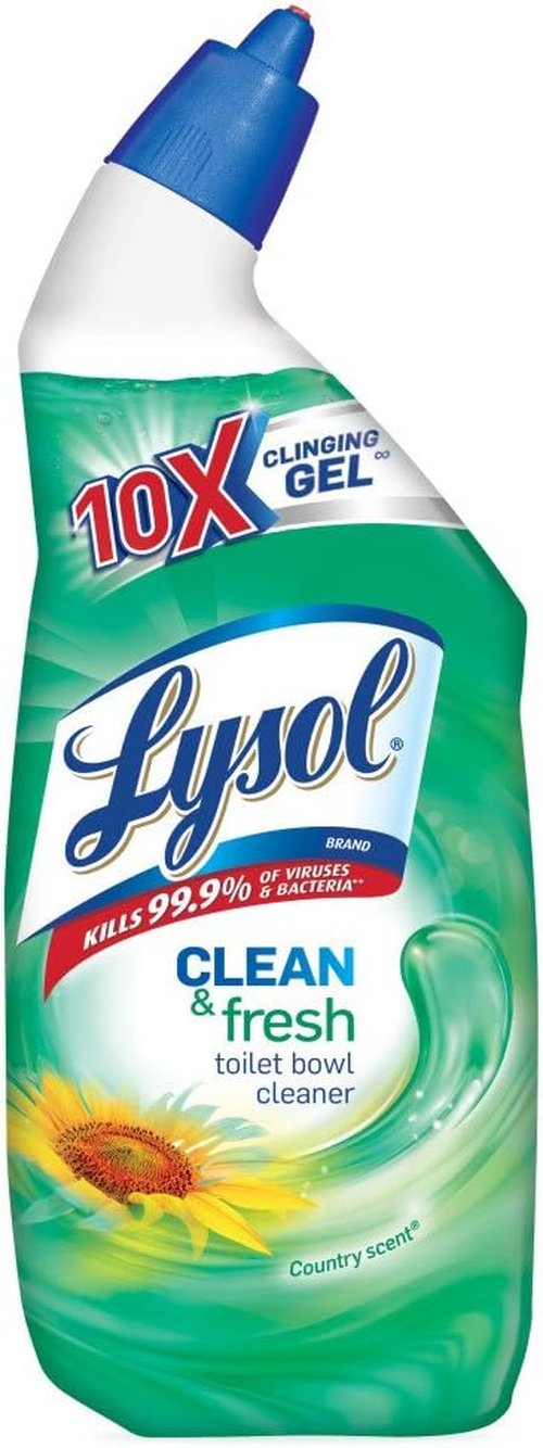 Lysol Cling Gel Toilet Bowl Cleaner - Country Scent | 24 Ounce for Powerful Cleaning