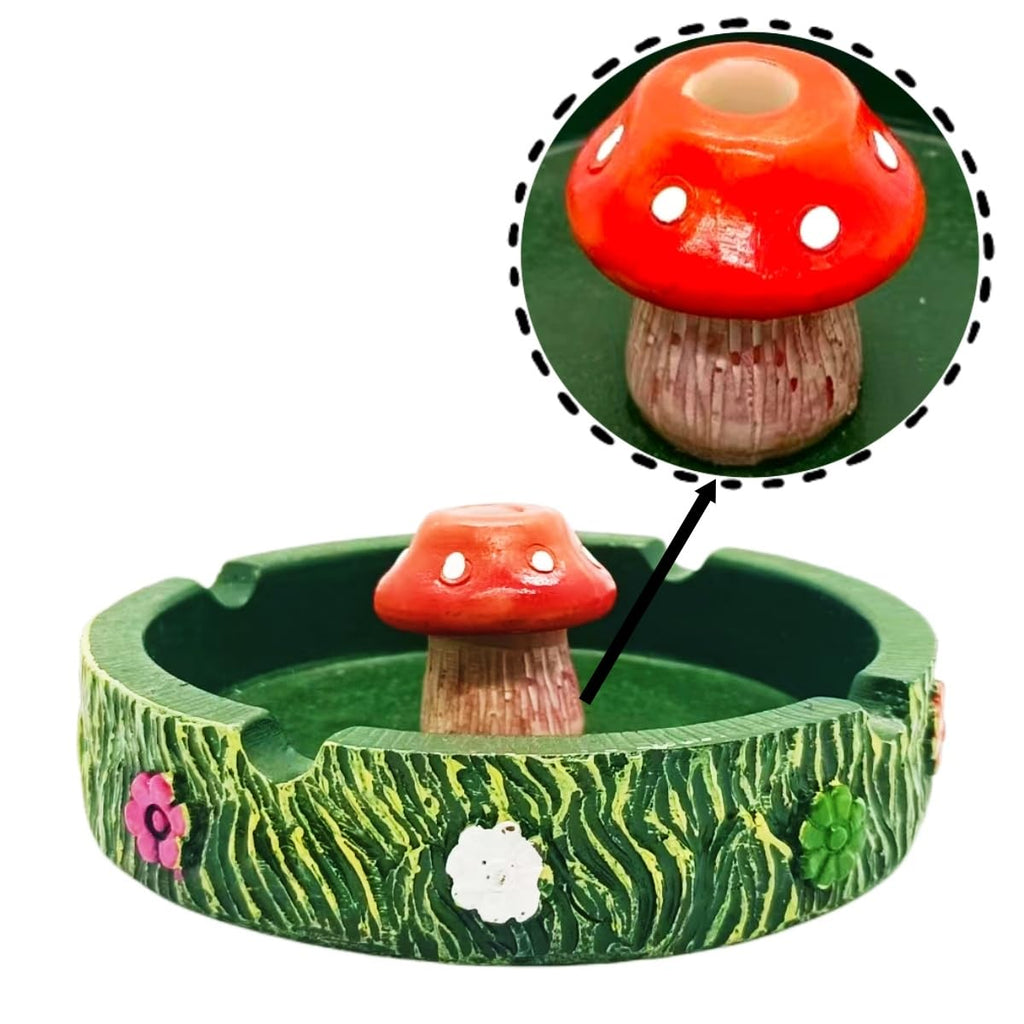Ashtray Cool Ashtrays Cigarette Snuffer for Smokers,Mushroom Ashtray Outdoors Resin Ash tray Decor, Mushroom Ornament Gifts for Home Office (Mushroom Ashtray)