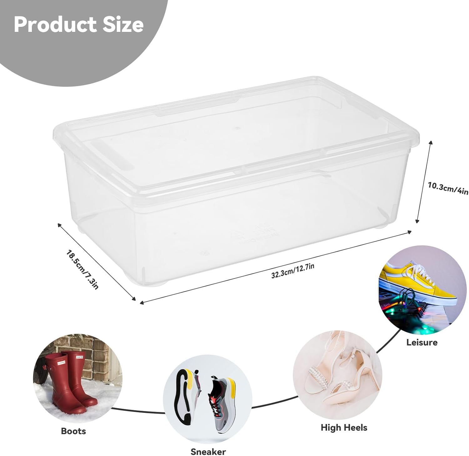 Novelinks 6 Quart Clear Plastic Storage Bins - Stackable Craft Organizing Containers | 12 Pack with Transparent Lids