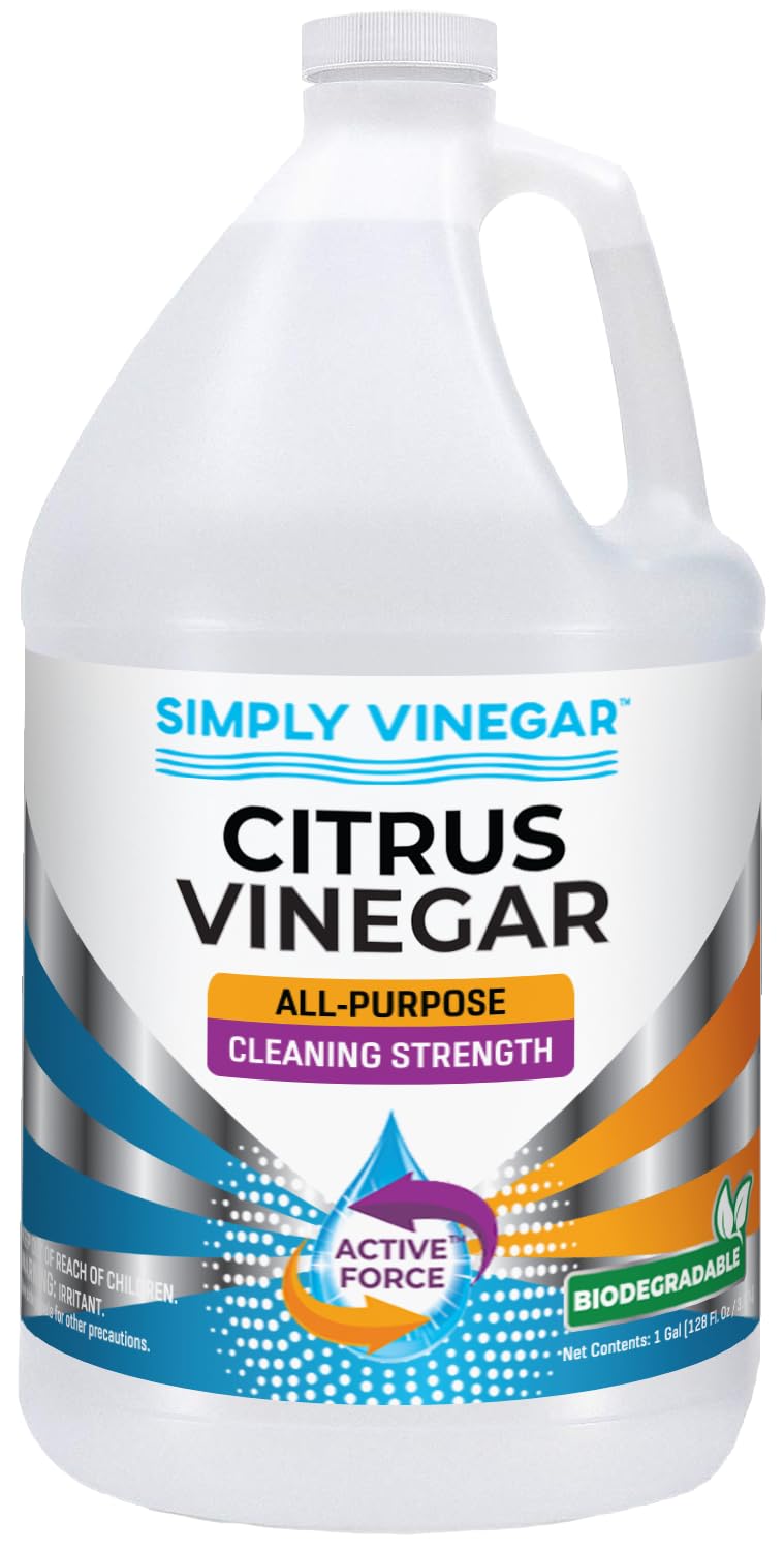 Simply Vinegar Citrus Vinegar – with Fresh Citrus Scent for Cleaning, Home, Laundry, 128 oz