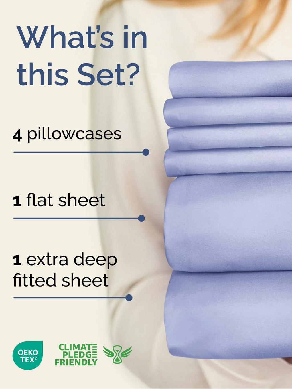 Skiennix Extra Deep Queen Sheet Set | 6-Piece Breathable Cooling Bedding - Soft, Wrinkle-Free Lavender
