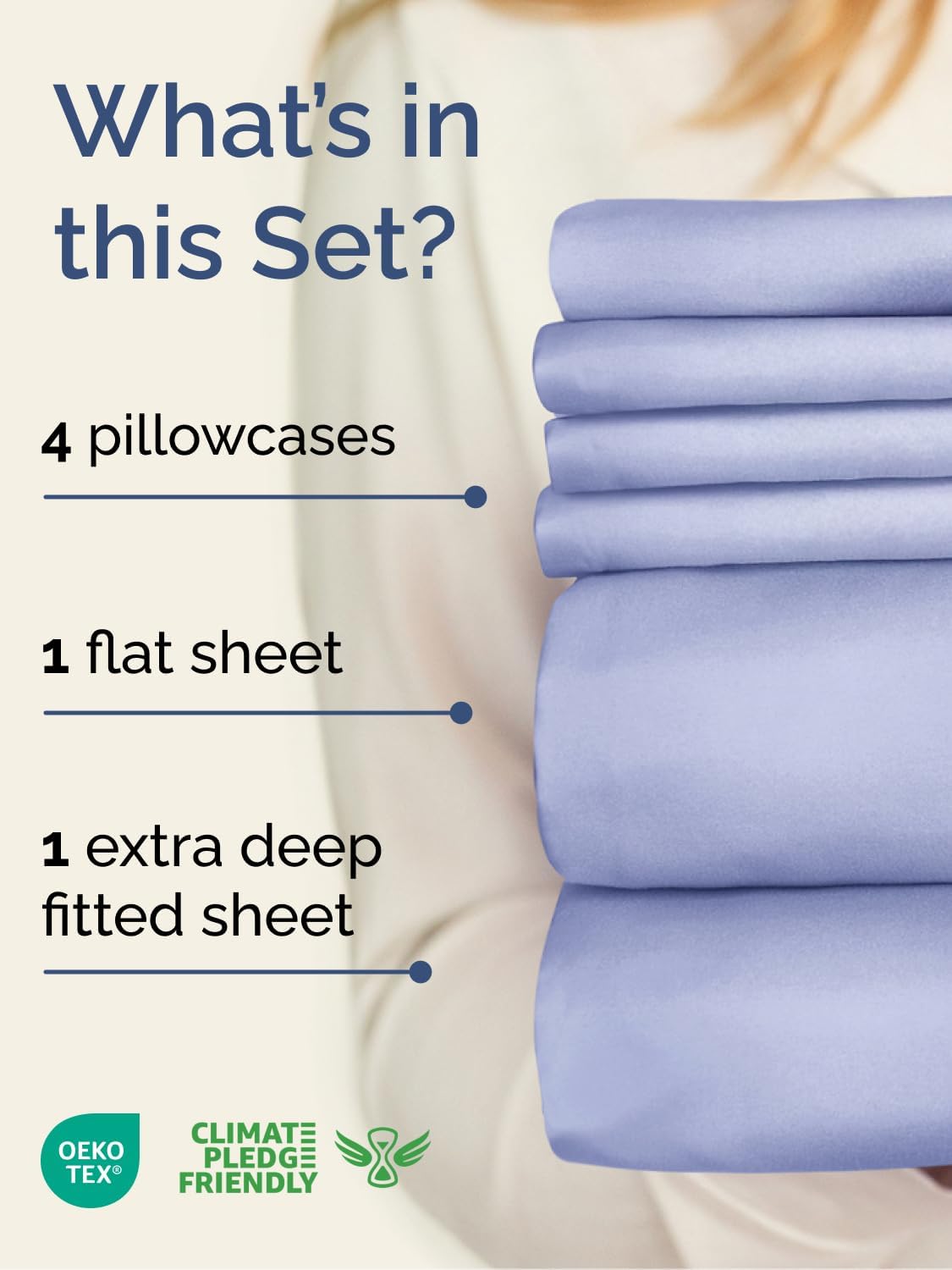 Skiennix Extra Deep Queen Sheet Set | 6-Piece Breathable Cooling Bedding - Soft, Wrinkle-Free Lavender