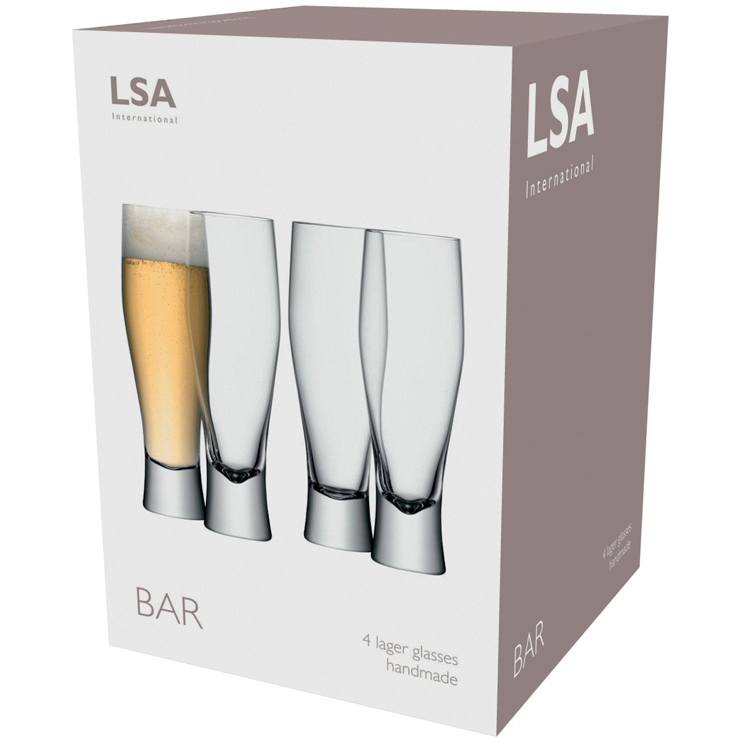 LSA BR23 Bar Beer Glass 18.5 fl oz/H9.5in Clear x 2