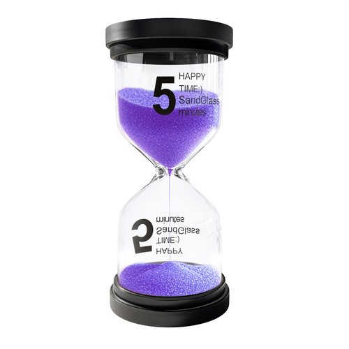 Sand Timer 5 Minute, Plastic Sand Clock for Kids, Acrylic Hourglass, Small Sandglass 5 Min for Classroom,Game,Decorative (Purple)
