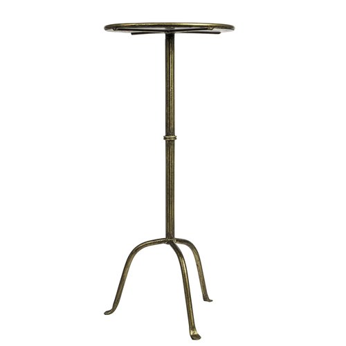 Metal Martini Cocktail Table, Antique Brass