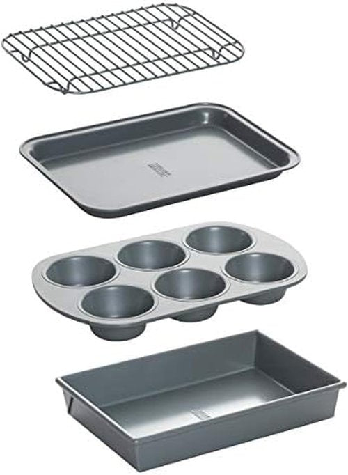 Chicago Metallic Non-Stick Toaster Oven Set - 4-Piece Bakeware Collection for Perfect Cooking