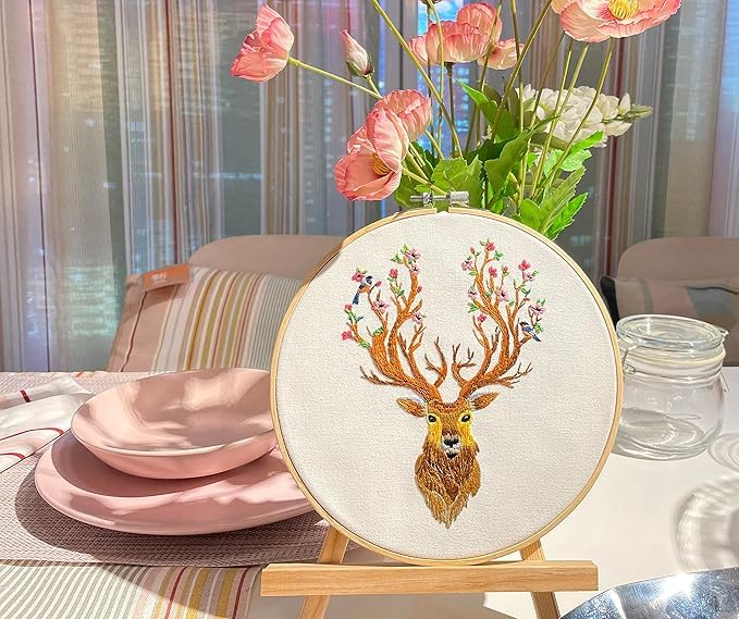 8-Inch Bamboo Embroidery Hoops Set with Scissors & Ripper