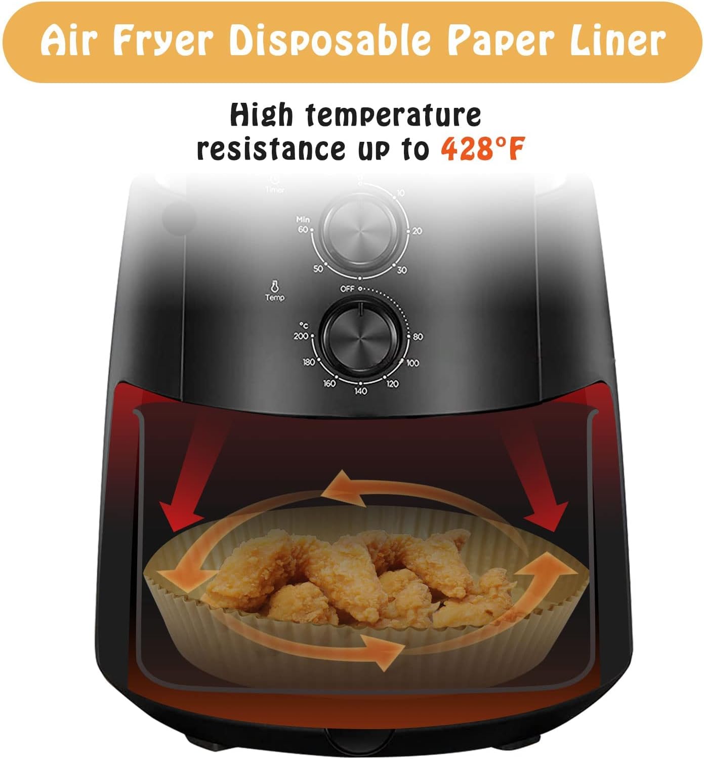 SIUDANGKA Air Fryer Liners - 200 Pcs Disposable Parchment Paper Sheets for Ninja AF101 & AF150 XL