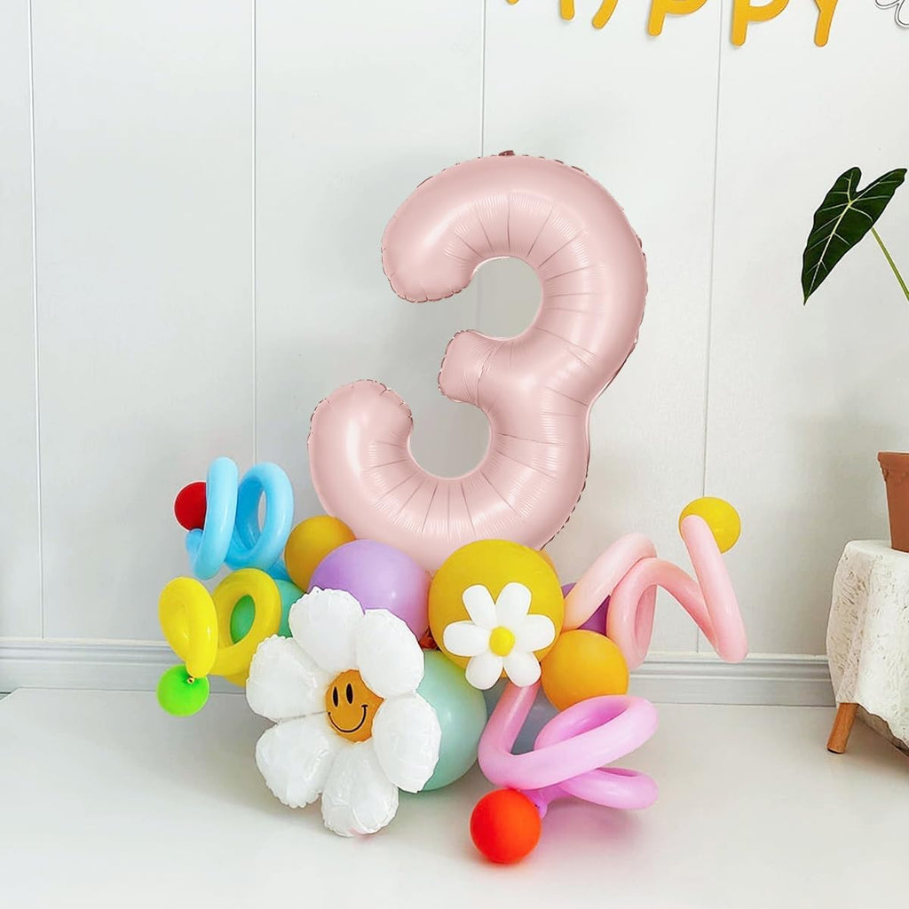 Pink Number Balloons by [Brand Name] - 40 Inch Light Pink 3 Balloons for 3rd Birthday Party Decorations