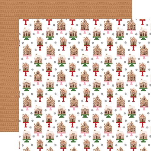 Christmas Gingerbread House Patterned Paper 12x12 for Crafts