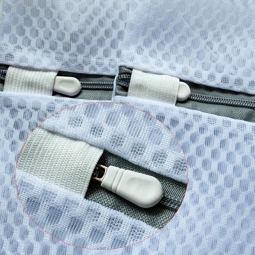 3Pcs Medium Mesh Laundry Bags for Delicates - Durable Zipper Wash Pouches (12 x 16 Inches)