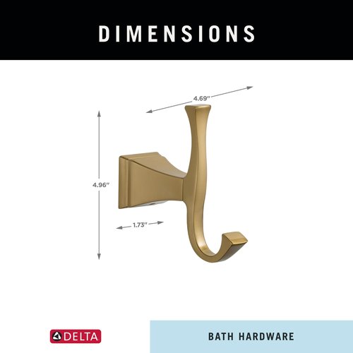 DELTA FAUCET 75135-CZ Dryden Wall Mounted Towel Hook in Champagne Bronze