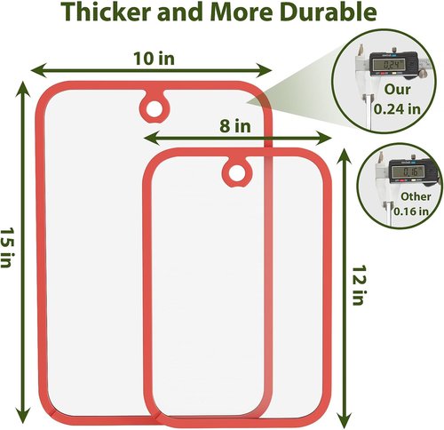 Freshmage Glass Cutting Boards - 2-Piece Non-Slip Chopping Board Set | Dishwasher-Safe Clear Design for Kitchen Prep & Serving