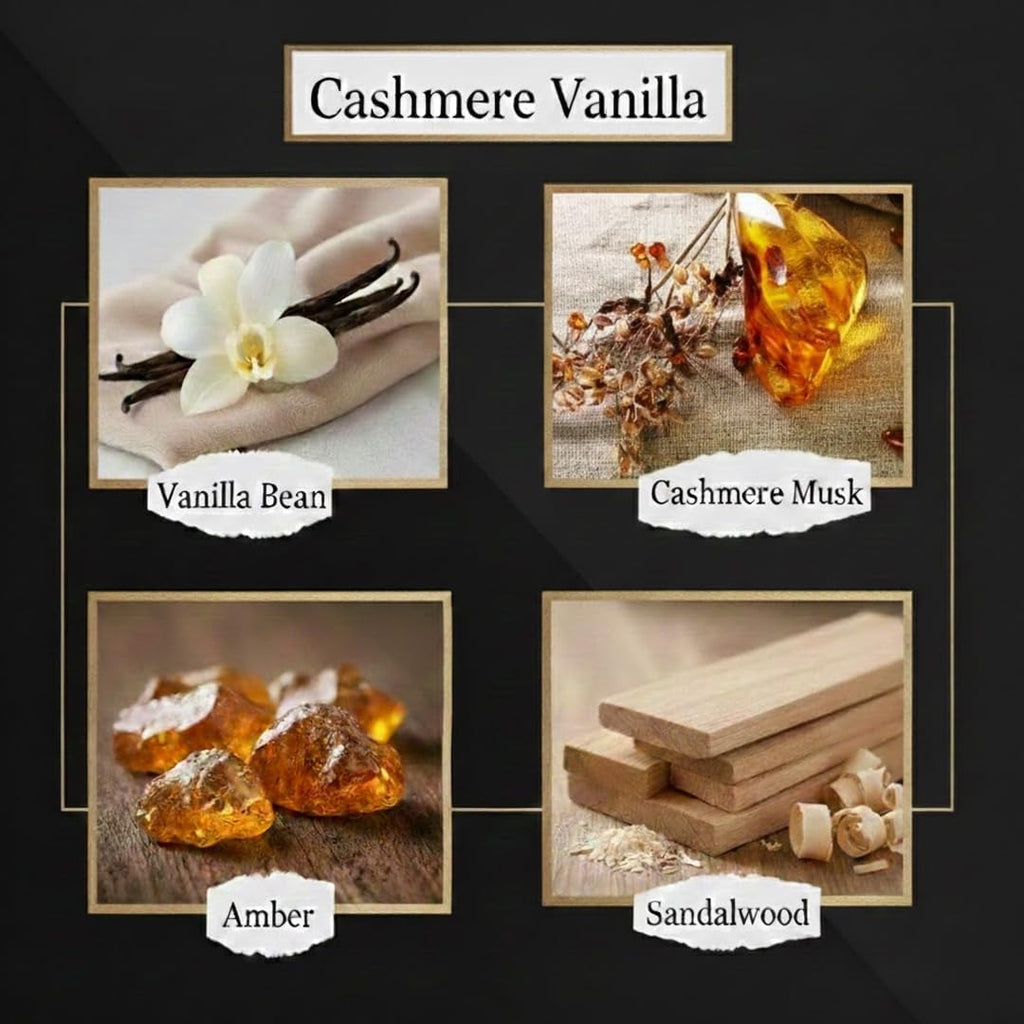 Smell Good Stuff Black Reed Diffuser - Premium Cashmere Vanilla Scent | Long-Lasting 5 oz Oil Set for Home & Office