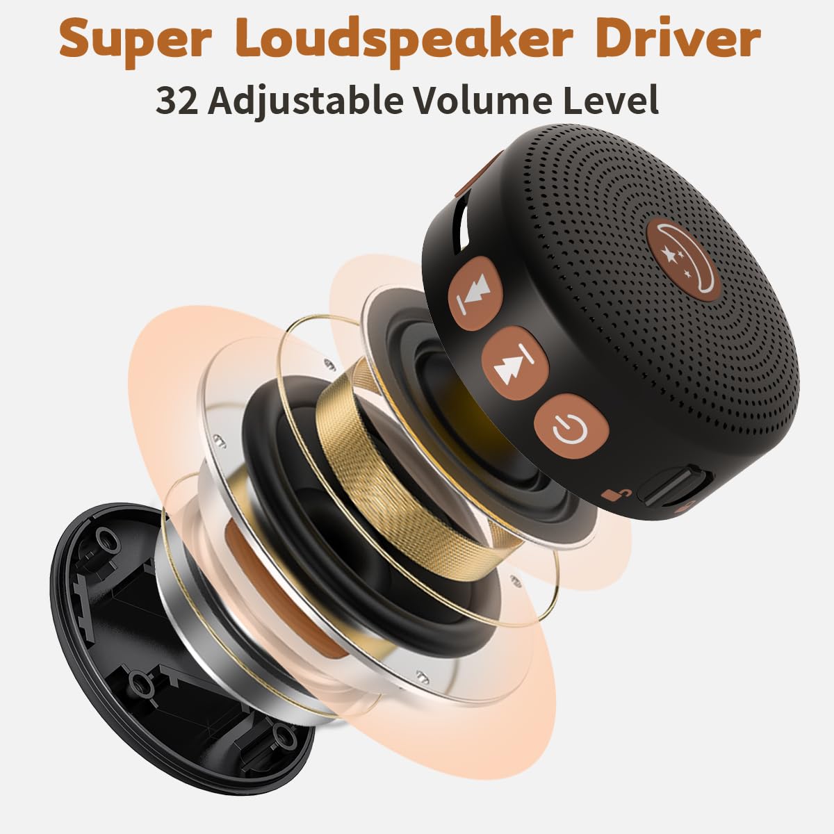 Mini Sound Machine Portable Baby White Noise Machine Brown Noise Machine 30 Soothing Sounds for Kids Adults Auto-Off Timer 32 Volume Levels Battery Sleep Machine for Home Office Privacy