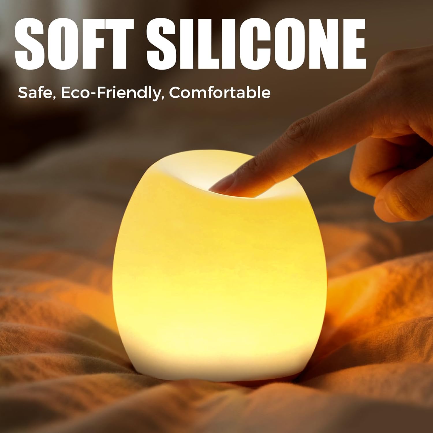 Skiennix Baby Night Light - Portable Silicone Egg Lamp with 11 Color Options | BPA Free & Eye-Caring