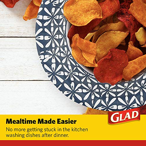 Glad 16 Oz Blue Mosaic Disposable Paper Bowls - 50 Count