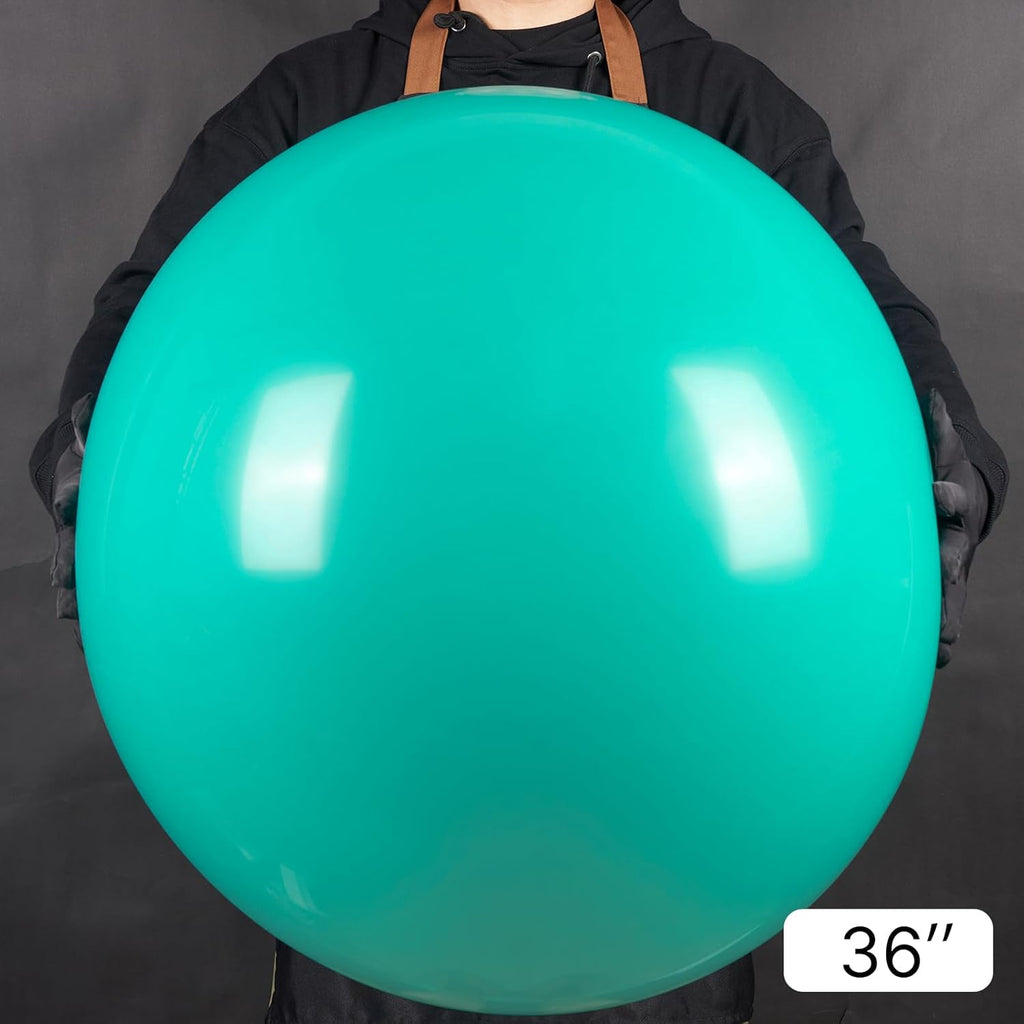 PartyWoo Teal Balloons - 36 Inch Turquoise Latex Balloons for Baby Showers, Weddings & More
