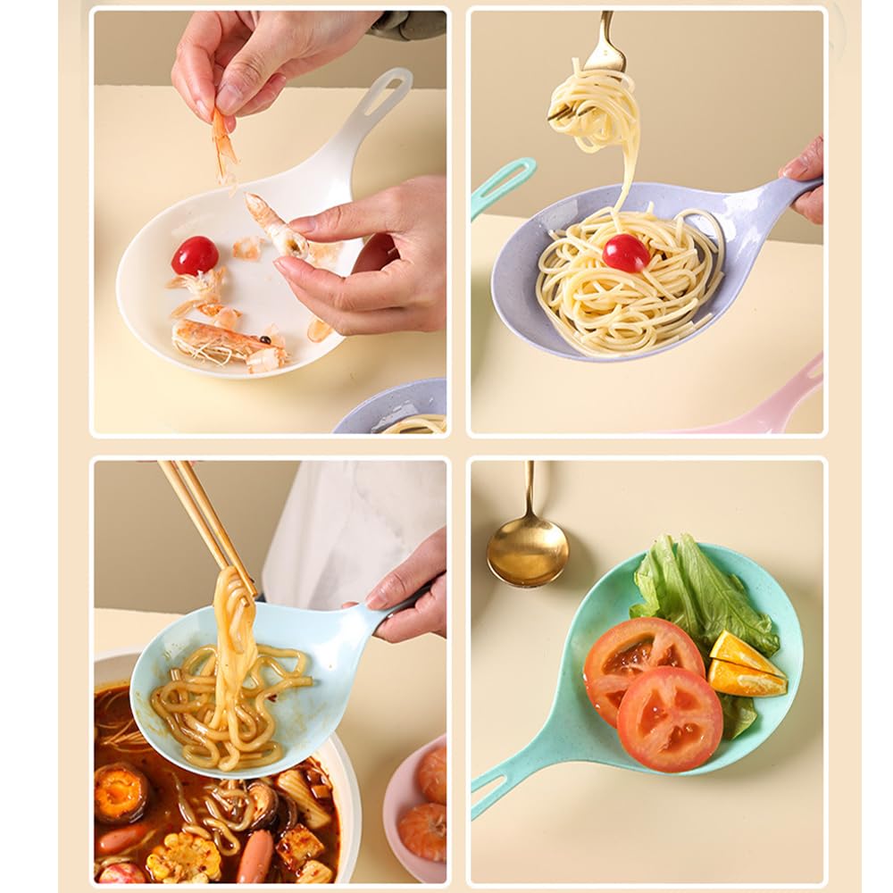 OULIGET Lightweight Large Plates with Handle Korean,Plastic Serving Plates Sauce Dish Appetizer Plate,Reusable Plate Set for Steak,Pasta, and Salad,3 Pieces