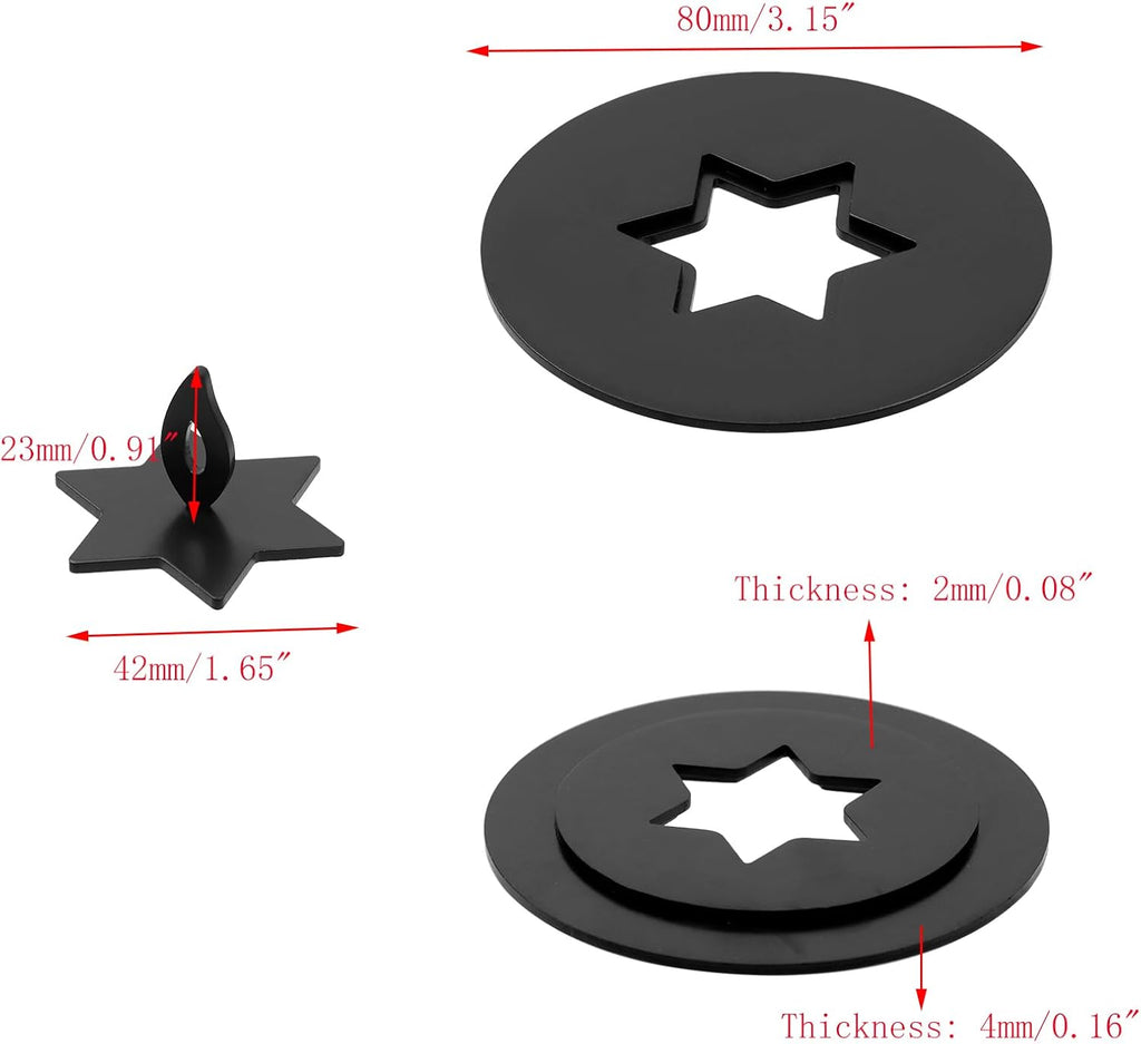 Skiennix Black Candle Jar Topper - Stainless Steel Star Covers | 3.15" Round Scented Lid for Spa & Meditation