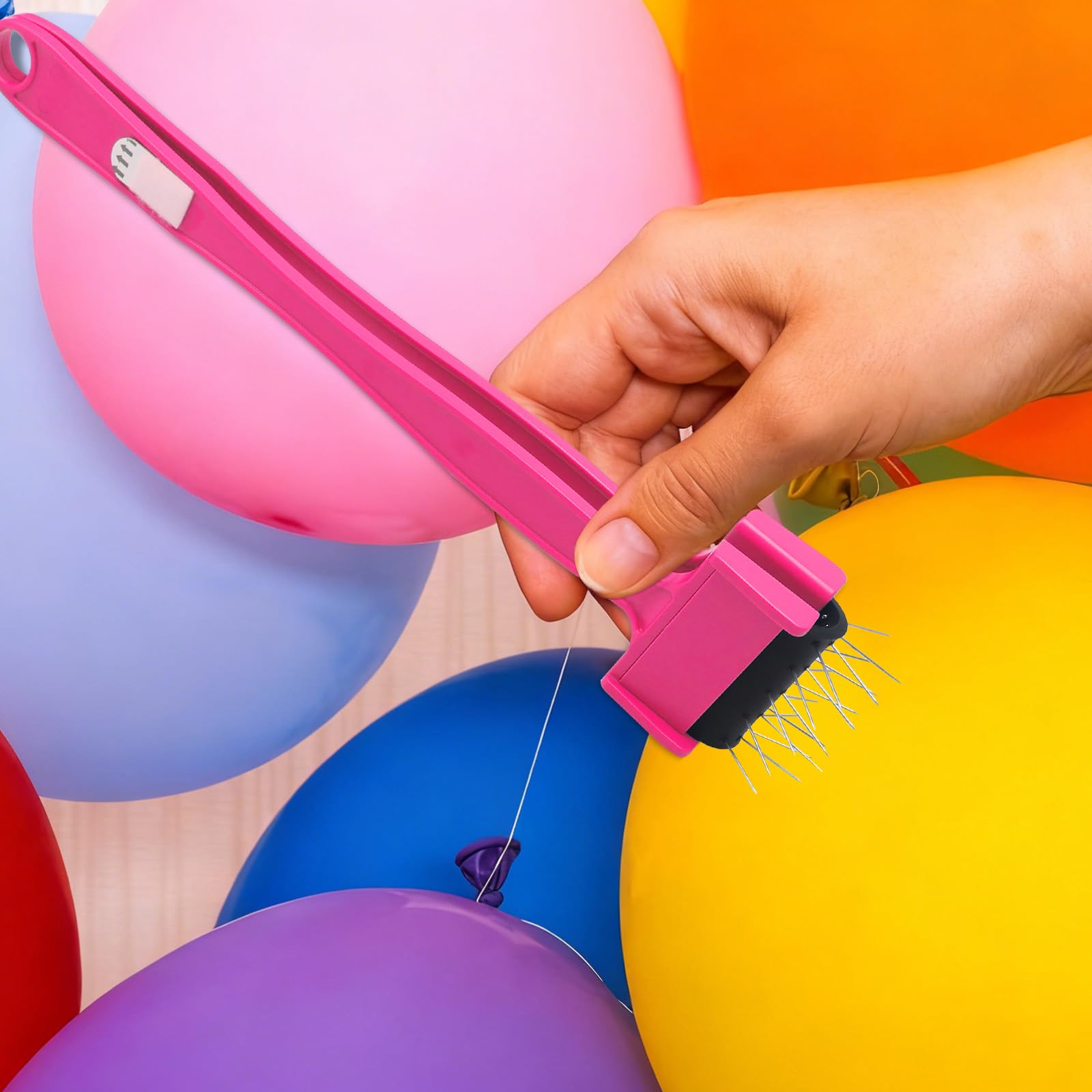 Balloon Burster Stick Popper Tool Removal Kit with 20 Steel Pins, Effectivly Deflating Balloons，Party Supply Tool Kit for Parties, Events, and Games (red)