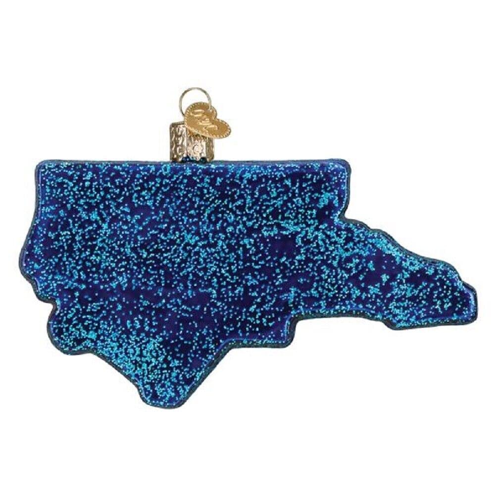 Old World Christmas State of North Carolina Glass Blown Ornament for Christmas Tree, Handcrafted Holiday Decoration, States Collection