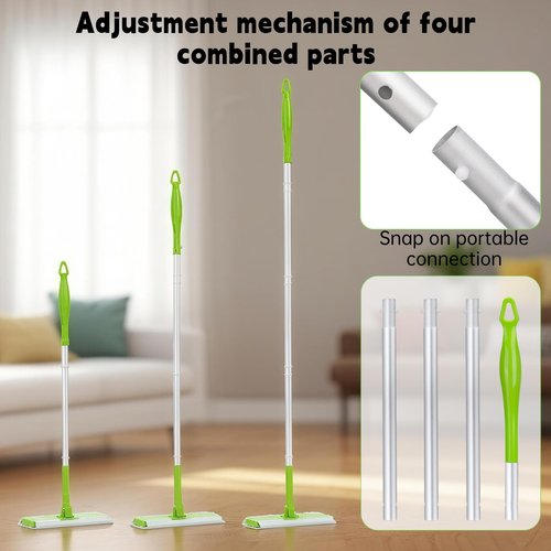 2-Pack Extra Long Detachable Mop Handles, Green, Compatible with Swiffer Dry & Wet Mops, Easy to Install & Replace