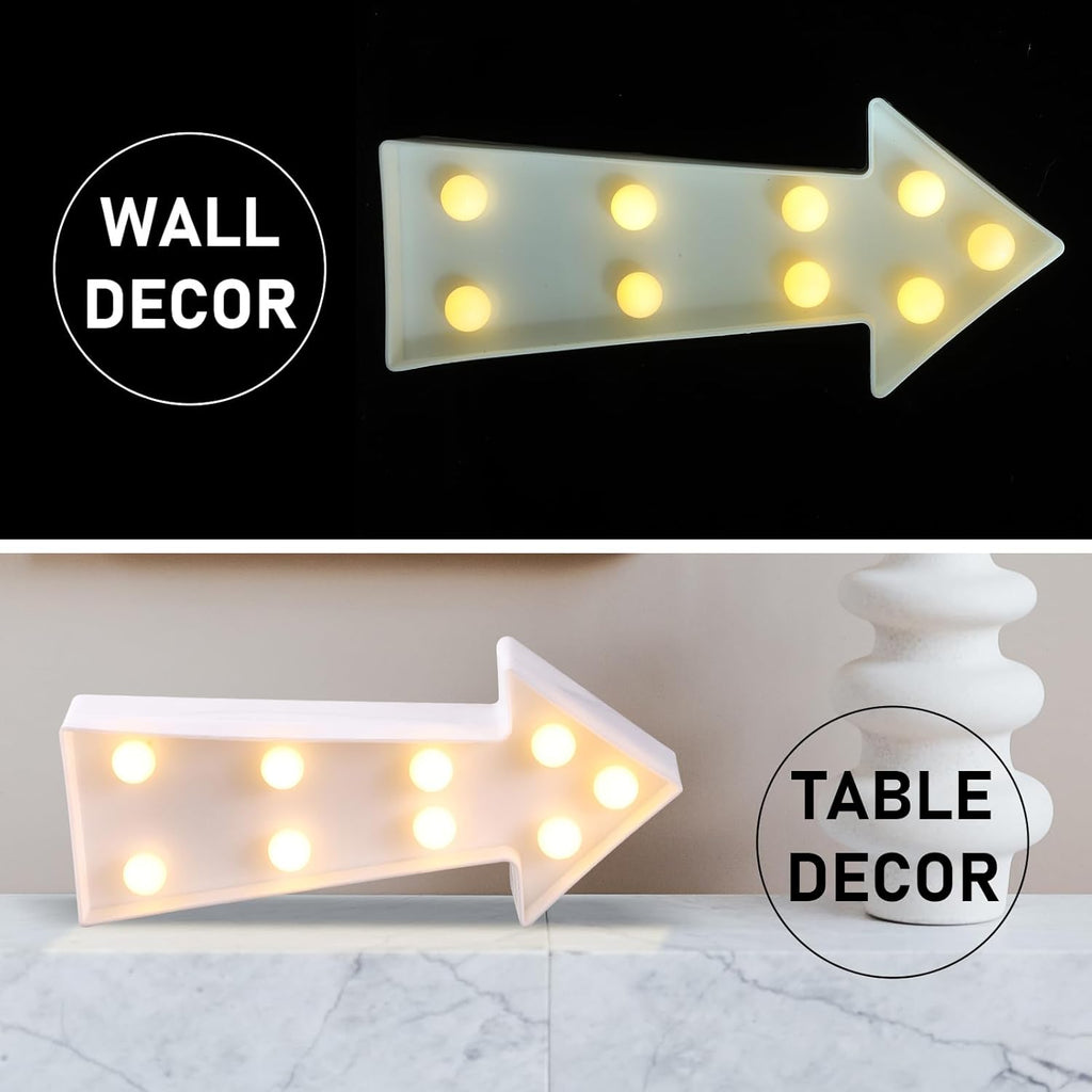 Uonlytech LED Arrow Night Light - Battery Operated 3D Sign for Kids' Bedroom & Party Decor | 8.9 x 3.9 x 1.9 Inches