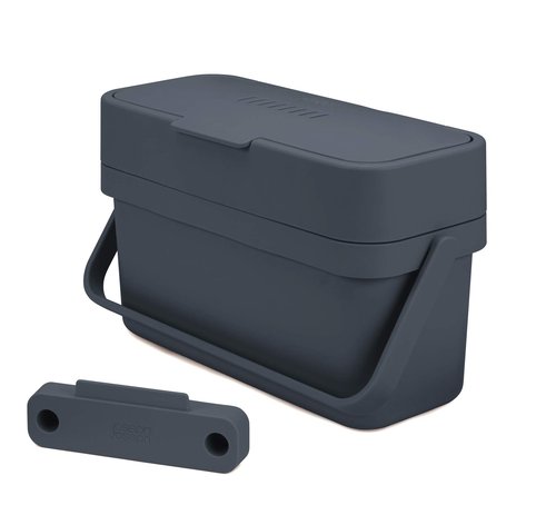 Joseph Joseph Compo Mountable Food Waste Caddy, Easy-Fill with Adjustable Air Vent Compost Bin, 4 Liters/1 Gallon, Graphite