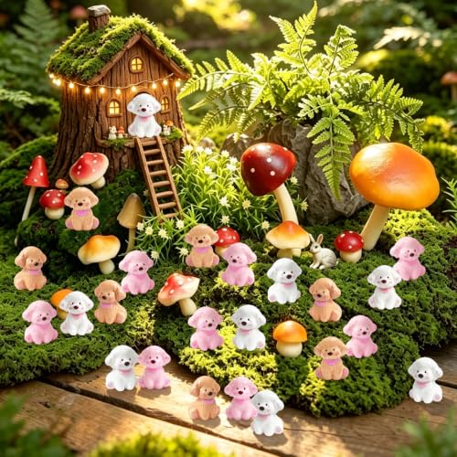 60 Pcs Mini Dogs Resin Figurines - Cute Puppy Miniature Set