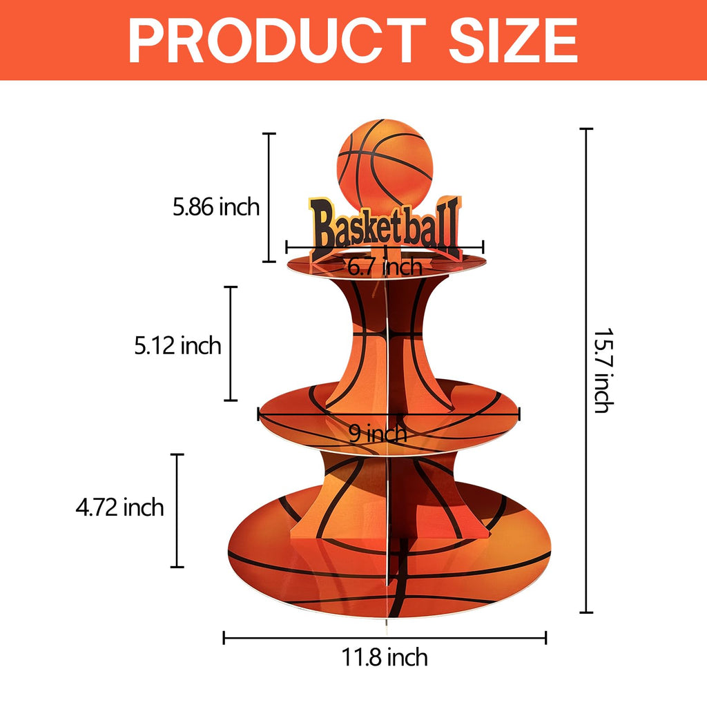 3 Tier Basketball Cupcake Stand Basketball Birthday Party Decorations Basketball Party Decorations Basketball Party Favors