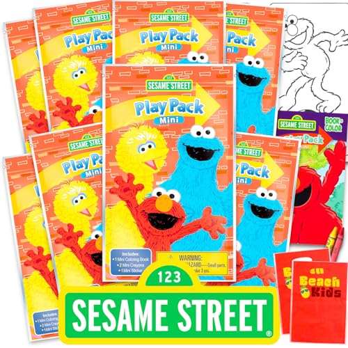 Sesame Street Kids Party Favors Bundle - 8 Mini Activity Packs with Coloring Books & Stickers