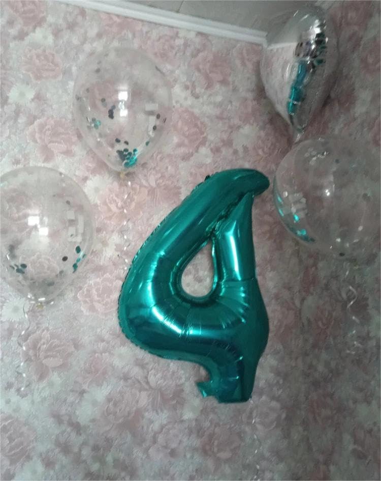 Number 2 Balloon by Teal Blue | 40-Inch Birthday Decoration for Second Birthday Party