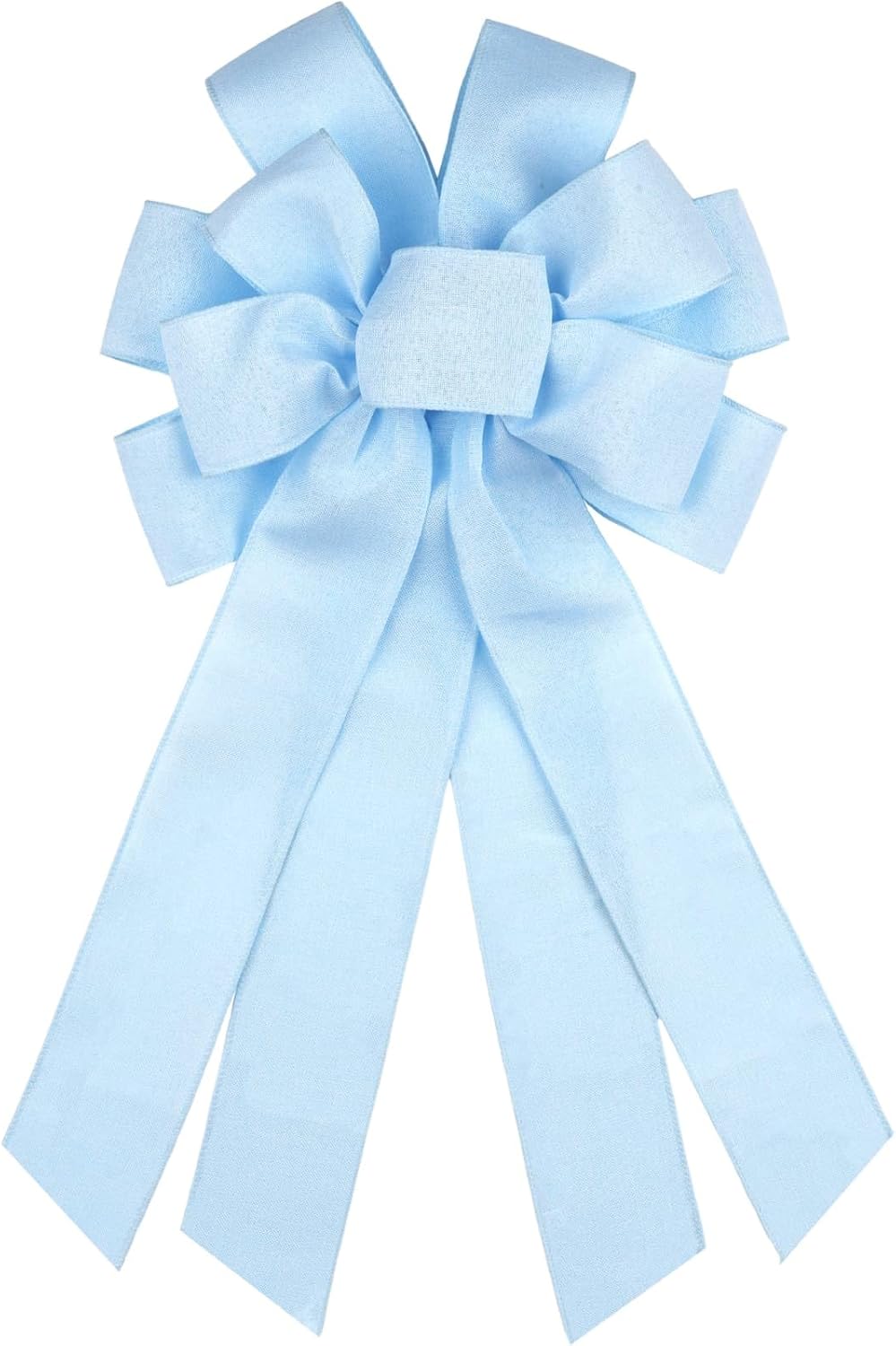 Regine Switzerland Baby Blue Large Bow - 11x21 Inch Wired Ribbon for Wreaths & Spring Decor
