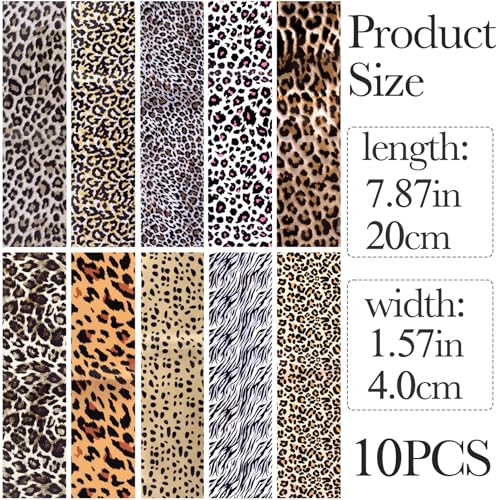 SmallCat 10 Pcs Leopard Nail Transfer Foil Stickers - DIY Manicure Wraps