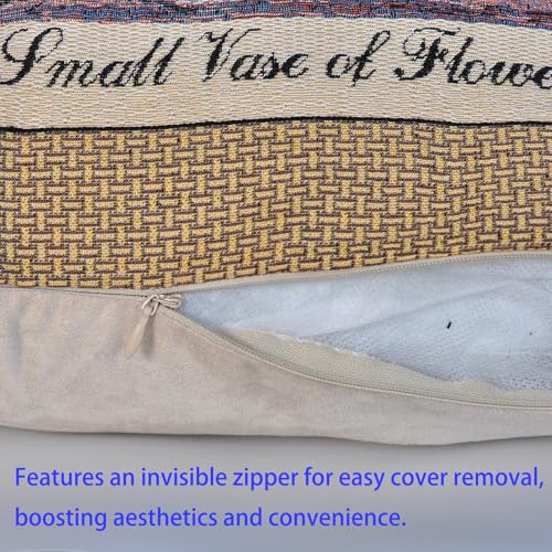Jacquard Woven Floral Pillow Cover 18x18 | Vintage Tapestry Cushion for Sofa & Bed
